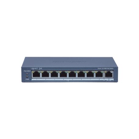 Switch Administrable Poe / 8 Puertos 100 Mbps Poe / 1 Puerto 1000 Mbps De Uplink / Poe Hasta 300 Metros / Conexión Remota Desde 