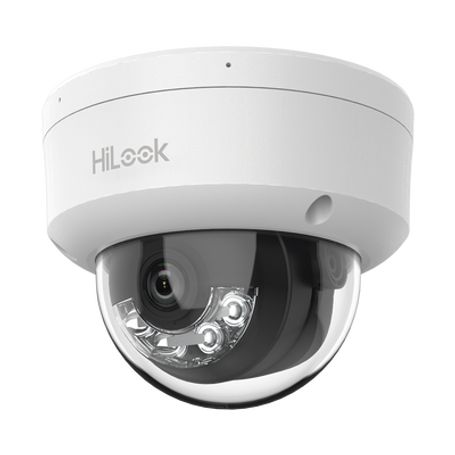 hilook series  domo ip de 4 megapixel    lente 28 mm  30 mts ir   micrófono integrado  exterior ip67  poe  wdr 120   h265  onvi