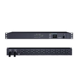 pdu ats fuente redundante autotransferible medible para distribución de energia 2 entradas 120 vca nema515p con 10 salidas nema