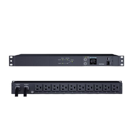 Pdu Ats (fuente Redundante Autotransferible) Medible Para Distribución De Energia 2 Entradas 120 Vca Nema515p Con 10 Salidas Nem
