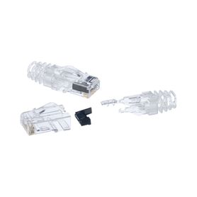 plug rj45 cat6 de 3 piezas para cable utp de calibre 2324 awg chapado en oro de 50 micras paquete de 100 piezas237069