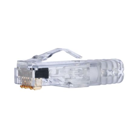 Plug Rj45 Cat6 De 3 Piezas Para Cable Utp De Calibre 2324 Awg Chapado En Oro De 50 Micras Paquete De 100 Piezas