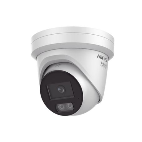 Dual Light  Colorvu 3.0  Hikai Turret Ip 6 Megapixel / Lente 2.8 Mm / 30 Mts Ir  Luz Blanca / 2 Microfonos Integrados / Exterior
