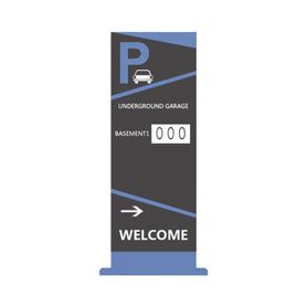 pantalla principal de guia de estacionamiento  4 módulos  mensaje de bienvenida  uso con aplicación de guia de estacionamiento