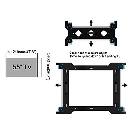Espaciador  Para Montaje De Videowall En Pared Compatible Con Pantallas De 55  