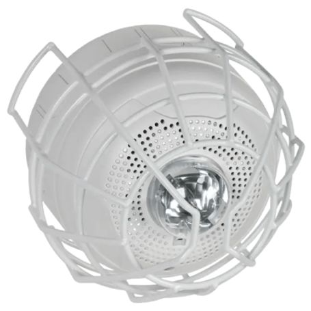 Protector De Rejilla Anti Vandalismo Y Golpes Accidentales Color Blanco Para Sirenas/estrobos/bocinas System Sensor Montaje En S