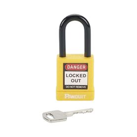candado de bloqueo loto de seguridad dieléctrico con llave única diámetro de 65 mm color amarillo
