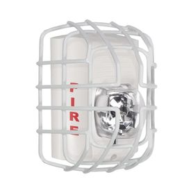 protector de rejilla anti vandalismo y golpes accidentales color blanco para sirenasestrobosbocinas system sensor montaje a ras