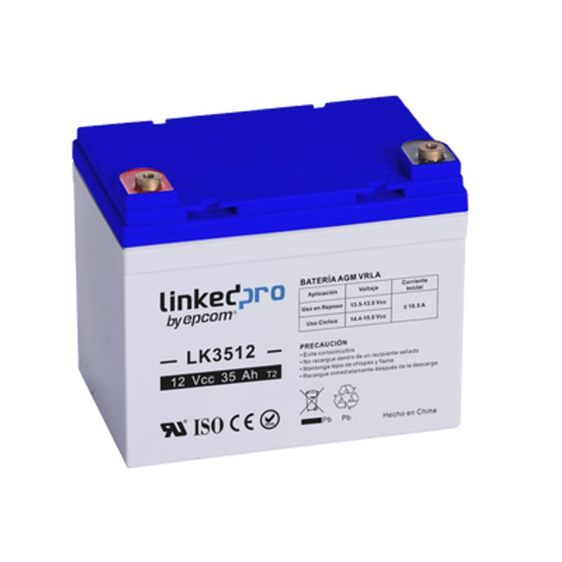 Bateria 12 V / 33 Ah / Ul / Tecnologia Agmvrla / Vida Útil Promedio De 5 Anos / Para Uso En Equipo Electrónico Alarmas De Intrus