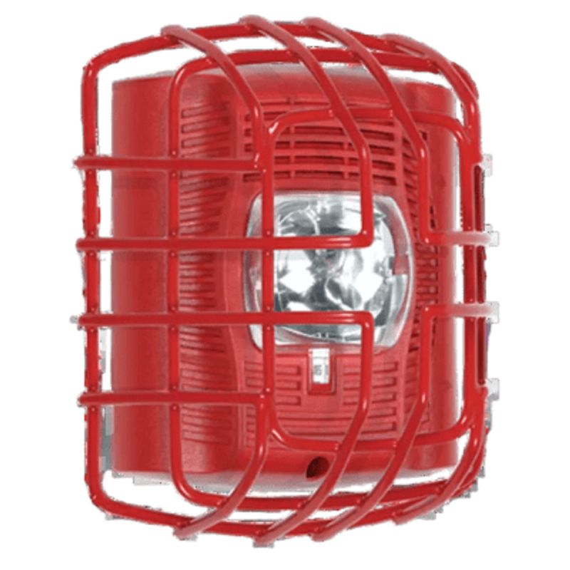 Protector De Rejilla Anti Vandalismo Y Golpes Accidentales Color Rojo Para Sirenas/estrobos/bocinas System Sensor Montaje A Ras 