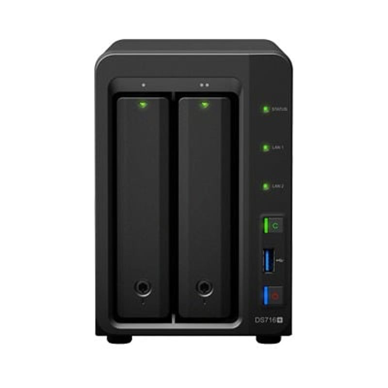 Servidor Ds716plus Nas De Escritorio Con 2 Bahias Capacidad De 16tb Expandible A 56tb 