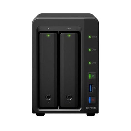 Servidor Ds716plus Nas De Escritorio Con 2 Bahias Capacidad De 16tb Expandible A 56tb 
