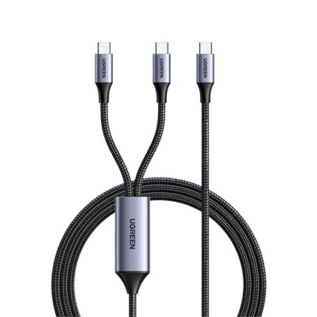 Cable Usbc A Y (usbc  Usbc)  1.5 Metros  Carga Rápida De Hasta 100w  Pd3.0  Qc4.0/3.0/2.0  Fpc  Afc  Protección Integrada Caja D
