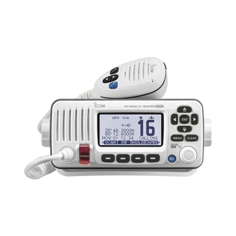 Radio Móvil Marino Color Blanco 25w Tx156.025157.425mhz Rx156.050163.275mhz Con Gps Interconstruido Pantalla De Matriz De Puntos