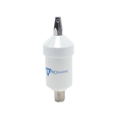 antena marina vhf en látigo de acero inoxidable en rango de 156 a 163 mhz incluye cable de 45 m con conectores pl259 instalados