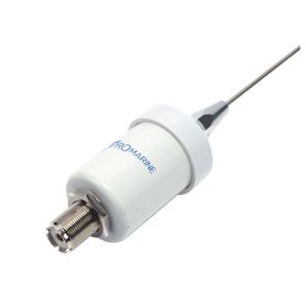 antena marina vhf en látigo de acero inoxidable en rango de 156 a 163 mhz incluye cable de 45 m con conectores pl259 instalados