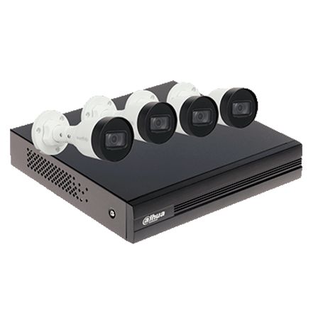 Dahua Kitnvr1104hsp4c1tb Kit Ip De 4 Canales De 2mp/ Nvr Con 4 Puertos Poe/ Disco Duro De 1tb/ 4 Camaras Bullet De 2 Megapixeles