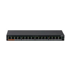 dahua dhpfs301616gt190  switch poe gigabit de 16 puertos poe gigabit 190 watts totales los 2 puertos naranjas soportan hipoe es