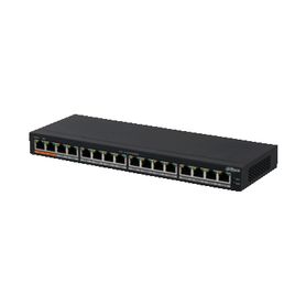 dahua dhpfs301616gt190  switch poe gigabit de 16 puertos poe gigabit 190 watts totales los 2 puertos naranjas soportan hipoe es