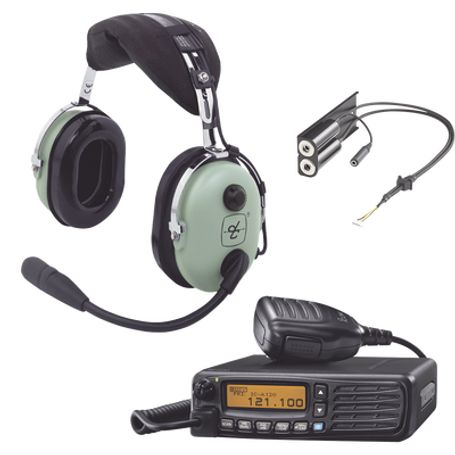 kit radio movil aéreo icom con auricular david clark para aviación general