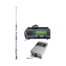 kit de radio icm700pro con sintonizador de antena at141 y antena hf shakespeare 393