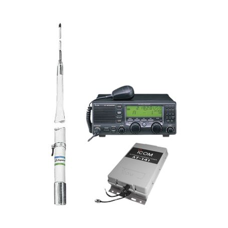 Kit De Radio Icm700pro Con Sintonizador De Antena At141 Y Antena Hf Shakespeare 390