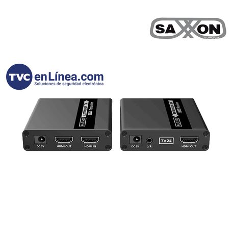 Saxxon Lkv223  Kit Extensor De Video Hdmi/ Resolucion 1080p/ 60 Hz/ Hasta 70 Metros Con Cat6/ 6a/ 7  Cero Latencia/ Loop Hdmi/ S
