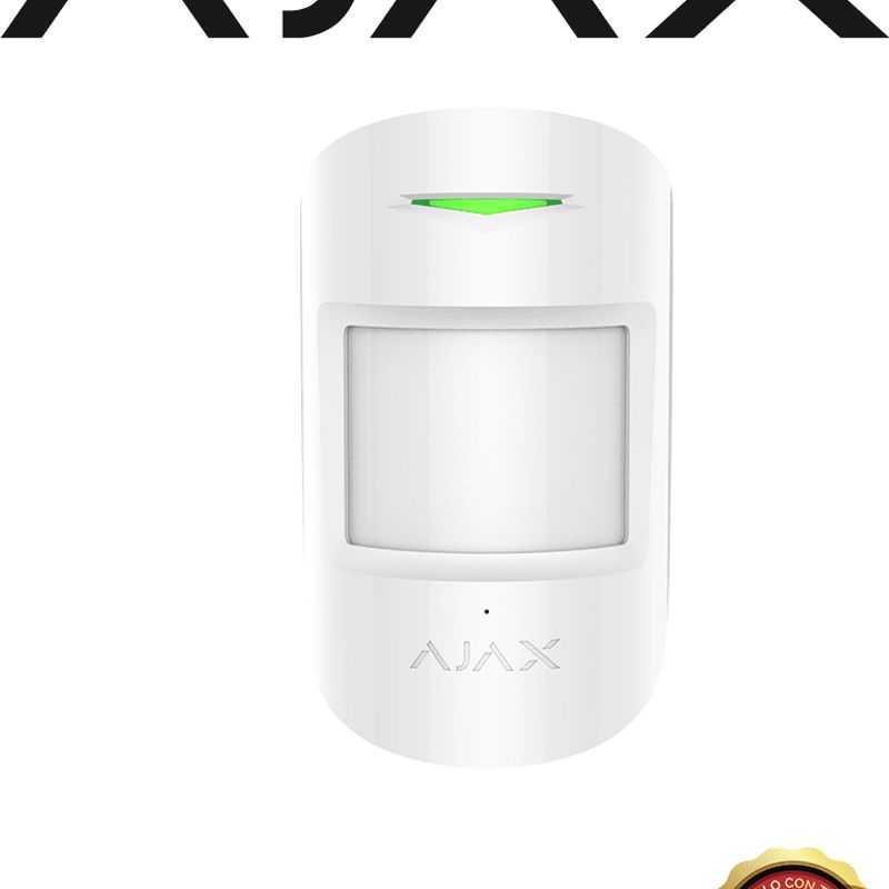 Ajax Combiprotectw  Detector Inalámbrico Combinado De Rotura De Cristal Y Movimiento. Color Blanco