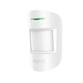 ajax combiprotectw  detector inalámbrico combinado de rotura de cristal y movimiento color blanco42353