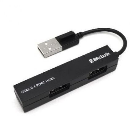 Hub USB V2.0 SMALL Compacto 4 Puertos Negro BROBOTIX 497677 TL1 