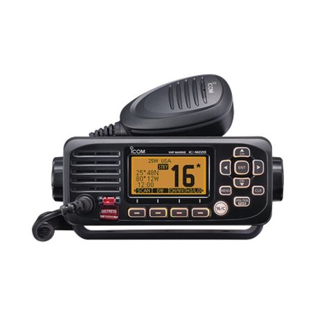 radio móvil marino icom tx 156025157425mhz rx 156050163275mhz 25w de potencia sumergible ipx7 incluye micrófono cable de alimen
