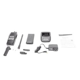 radio portátil vhf 136174 mhz digital dmranalógico 5 watts 260 canales 9 teclas roaming encriptación gps inc antena bateria car