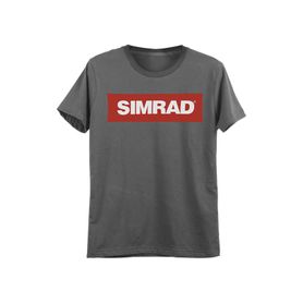playera gris talla extra grande con logo de simrad