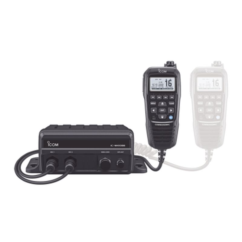 Radio Móvil Marino En Tipo Caja Negra Con Un Micrófono Remoto Command Mic Incluido  Tx156.025157.425mhz Rx156.050163.275mhz  Can