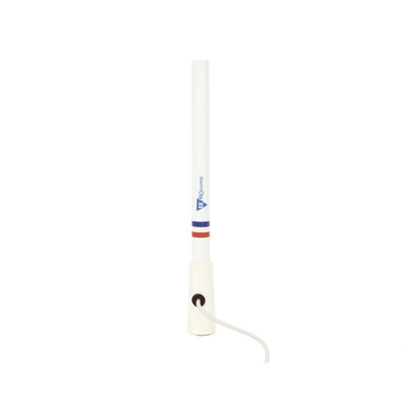 Antena Marina Vhf En Fibra De Vidrio En Rango De 156 A 163 Mhz Incluye 10 Metros De Cable Y Conector Pl259 Macho.