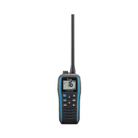 Radio Portátil Marino Color Azul Metálico 5 W De Potencia Rf 0.5 W De Salida De Audio Flotante Sumergible Ipx7 Tx 156.025157.425