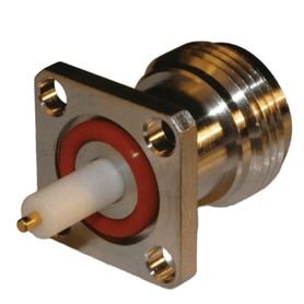 conector n hembra montaje con 4 perforaciones a 18 mm