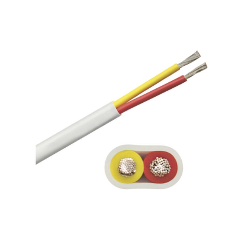 Rollo De Cable Plano Grado Marino Calibre 12 De 2 Conductores (rojo Y Amarillo) De 100 Pies (30.48 M).
