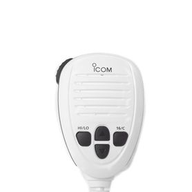 radio móvil marino icom color blanco clase d dsc tx 156025  157425 mhz rx 156050  163275 mhz 25w de potencia sumergible ipx7 in