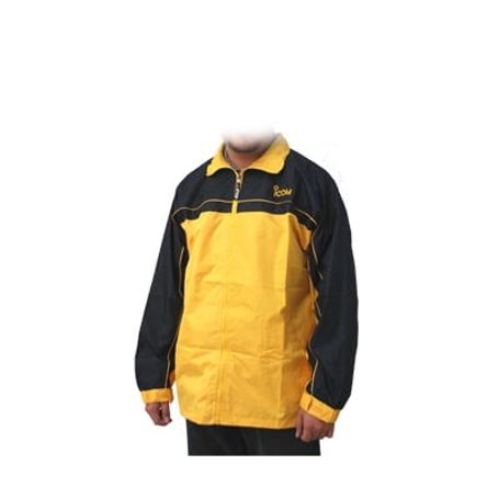 Chamarra Color Azul Marino Con Amarillo Logo Icom.