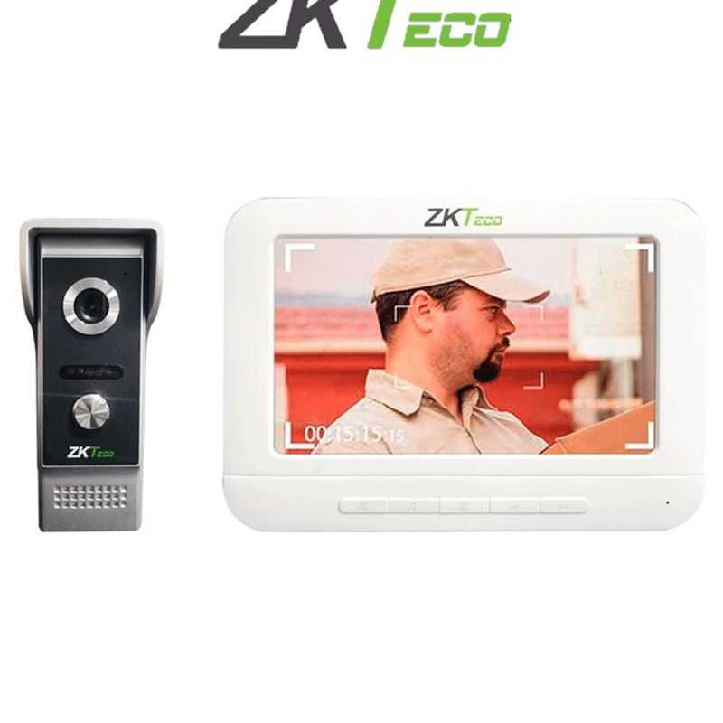 Zkteco Vdp03b3 Kit  Kit De Videoportero Analógico Con 1 Frente De Calle Metálico Y 1 Monitor De 7 / Sistema De Visión Nocturna E