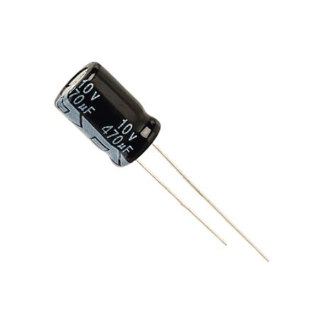 capacitor electrolitico de aluminio radial de 470 µfd 10 vcc 105 °c 63 x 11 mm