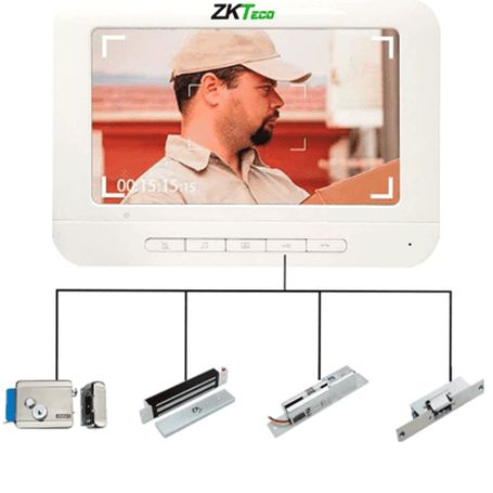 Zkteco Vdpib3  Monitor Lcd De 7 Pulgadas Para Videoportero Analógico / Conexión Mediante 4 Hilos / Resolución 800480 Pixeles /  