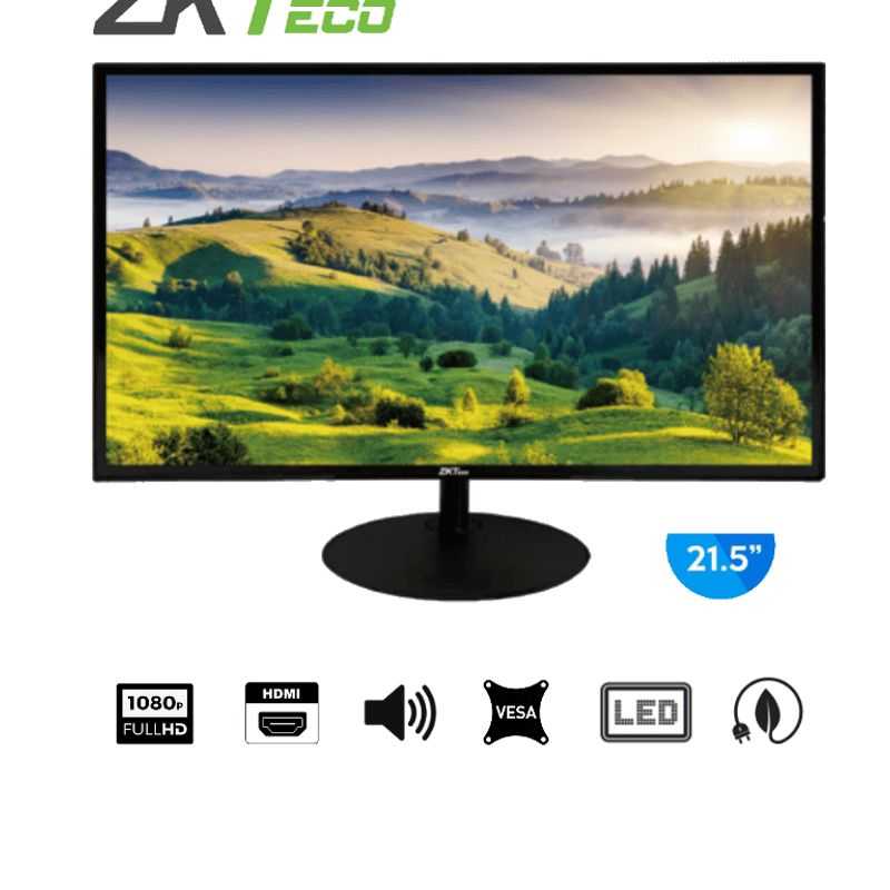 Zkteco Zd222k  Monitor Led Full Hd De 21.5 Pulgadas / Resolución 1920 X 1080 / 1 Entrada De Video Hdmi Y 1 Vga / Altavoces Incor