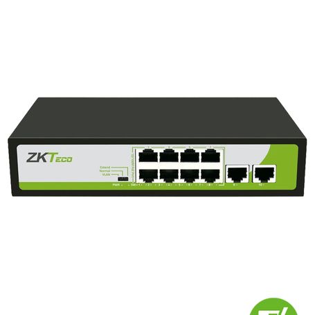 Zkteco Pe082120c Switch  De 8 Puertos Fast Ethernet/ 8 Puertos Poe  10/100 / 2 Puertos 10/100 / Soporta Hasta 250mts Sobre Utp C