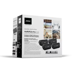 kit de audio freespace  4 altavoces de pared  amplificador  color negro  ideal para audio ambiental