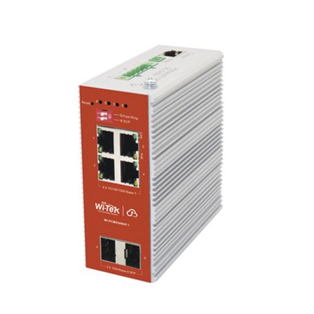 Switch L2 Poe Industrial / Administración Cloudwebcli / 4 Puertos Poe Af/at 100/1000 Mbps / 2 Puertos Sfp Gigabit / Presupuesto 