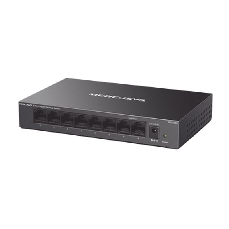 Switch No Administrable / Para Escritorio / Carcasa De Metal / 8 Puertos 10/100/1000 Mbps / Diseno Compacto / Plug And Play