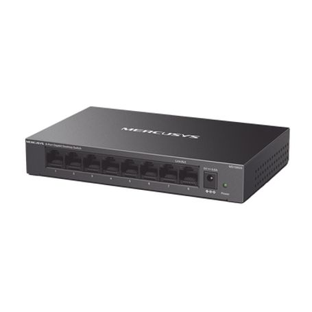 switch no administrable  para escritorio  carcasa de metal  8 puertos 101001000 mbps  diseno compacto  plug and play235866