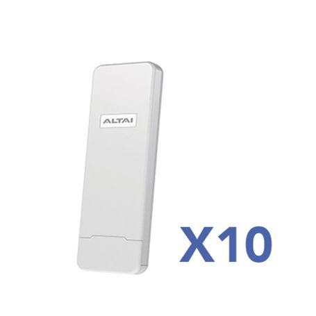 paquete de 10 puntos de acceso c1n super wifi ptp y ptmp en 24 ghz  con antena integrada sectorial de 70° hasta 300 m de cobert